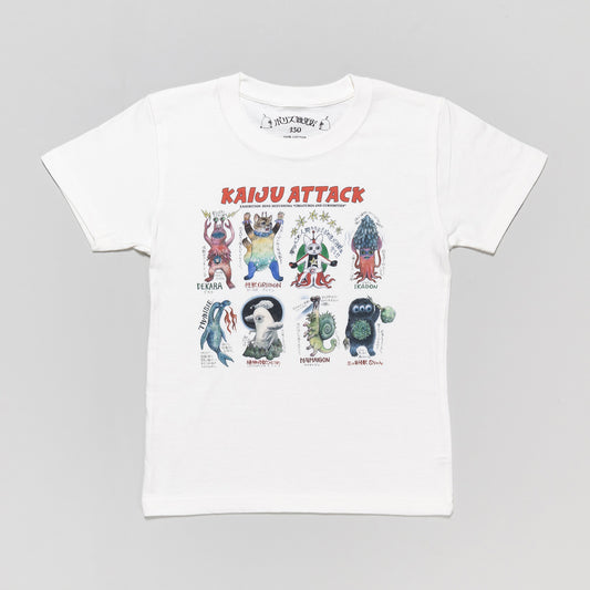 Tシャツ　怪獣アタック（WH/Kids）