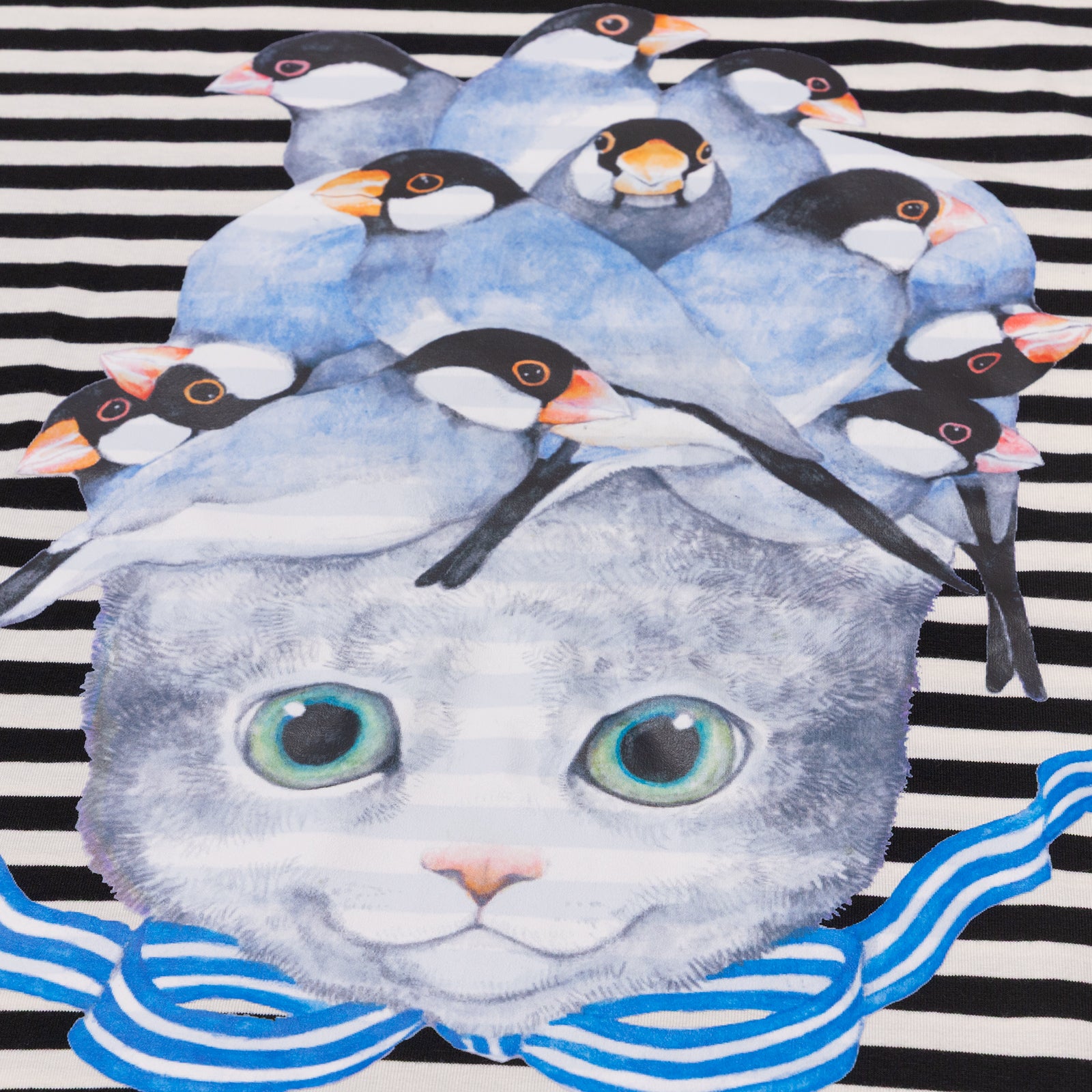 【XL】新品 ヒグチユウコ Tシャツ しましまとりあたま（桜文鳥）完売 Tシャツ しましまとりあたま（桜文鳥） – ボリス雑貨店