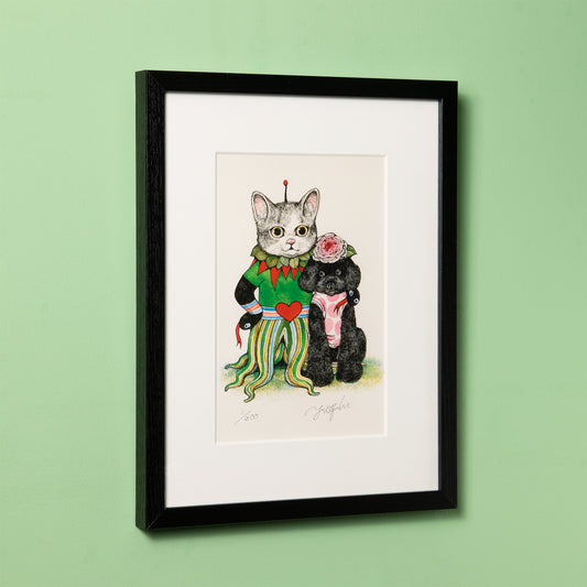 [Framed] Reproduced Painting  TAIWAN TICKET Inu to  Gustave-kun