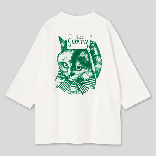 goblin ラグランT（WH）背面Victorianフロッキープリント