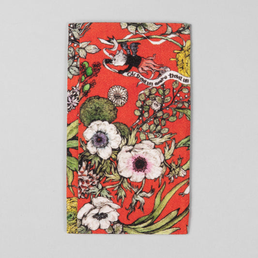 Boris rice cracker & red flower pattern fukusa set