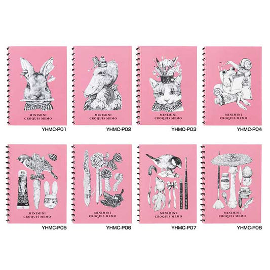 Yuko Higuchi x Holbein 2018 Mini Mini Sketchbook Pink All 8 types set