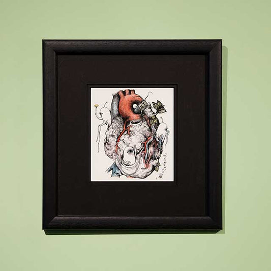 【額装】複製画 ひとつめちゃんと心臓