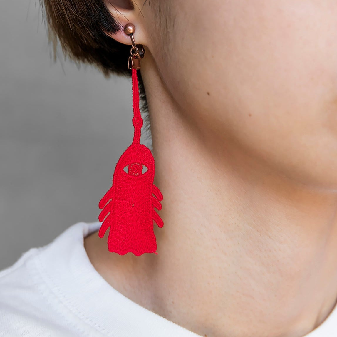 Turquois lace earrings・clip on earrings
