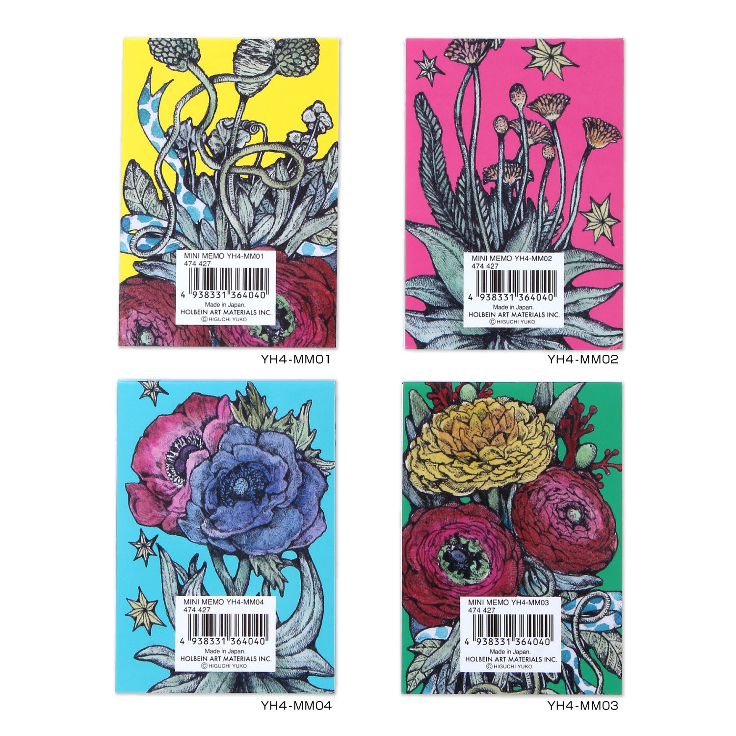 Higuchi Yuko x Holbein 2022 Mini Notepad All 4 Types Set – ボリス 